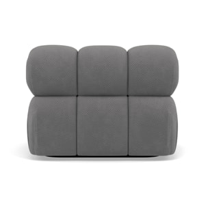 Ruby - module d'assise sans accoudoirs en velours texturé - Gris
