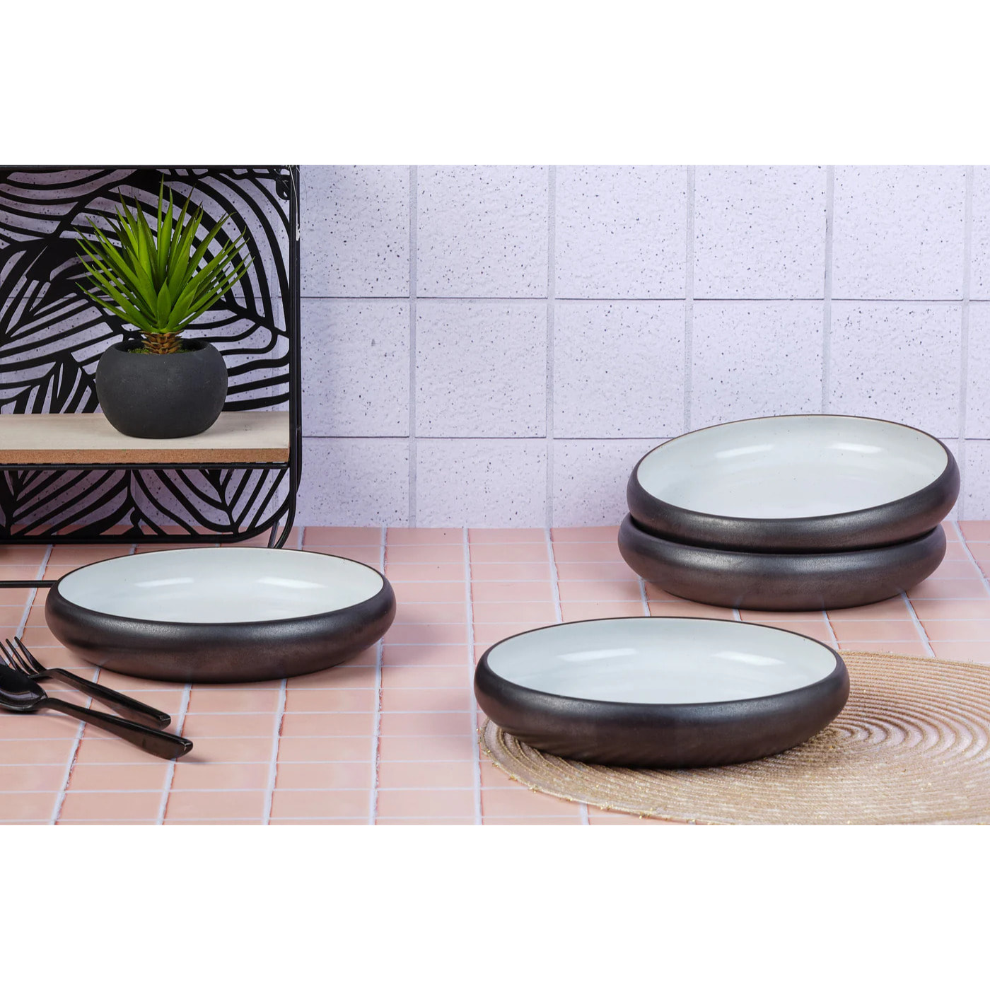 Assiette creuse GOURMET Ø21,5cm - 4 pièces - Onyx