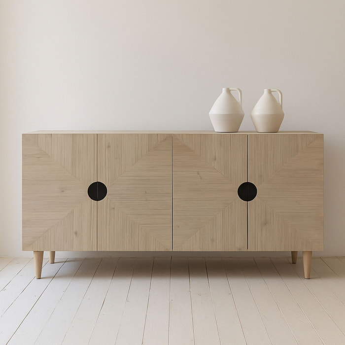 Bahut 4 portes en pin recyclé KRISTEN