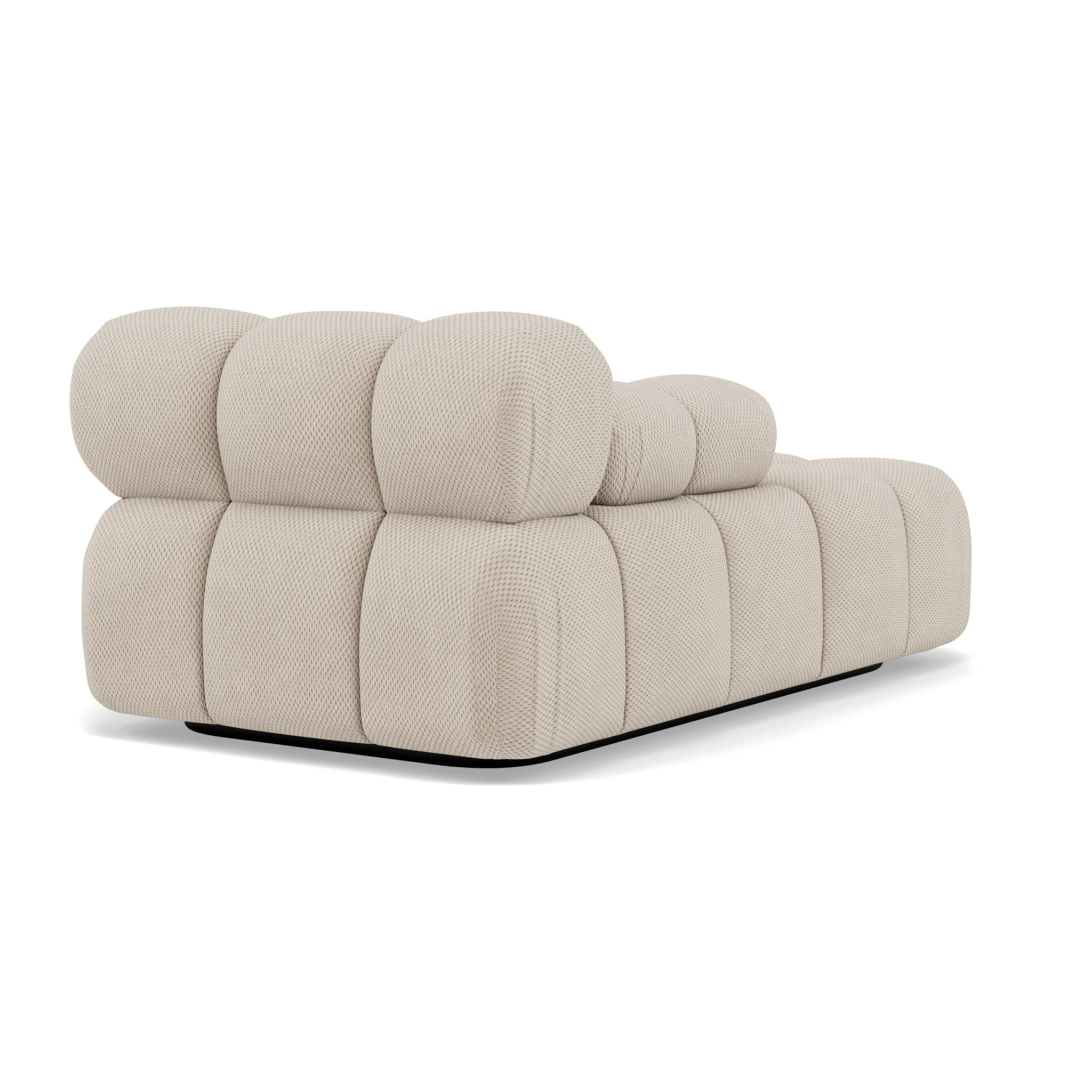 Ruby - module d'assise méridienne gauche en velours texturé - Beige