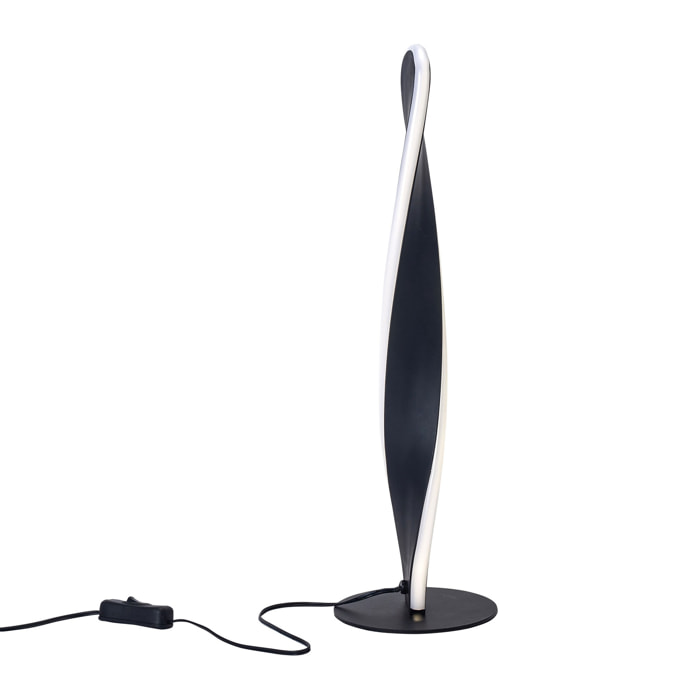 Forlight Sobremesa Merme LED 12W Blanco Neutro 4000K On-Off Negro, Blanco Opal Lámpara LED Moderna para Escritorios