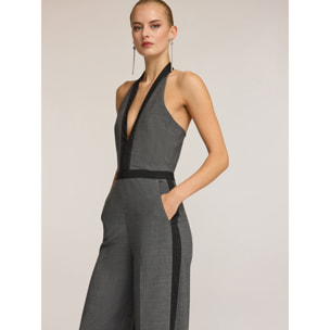 Motivi - Tuta lunga con scollo halter - Grigio