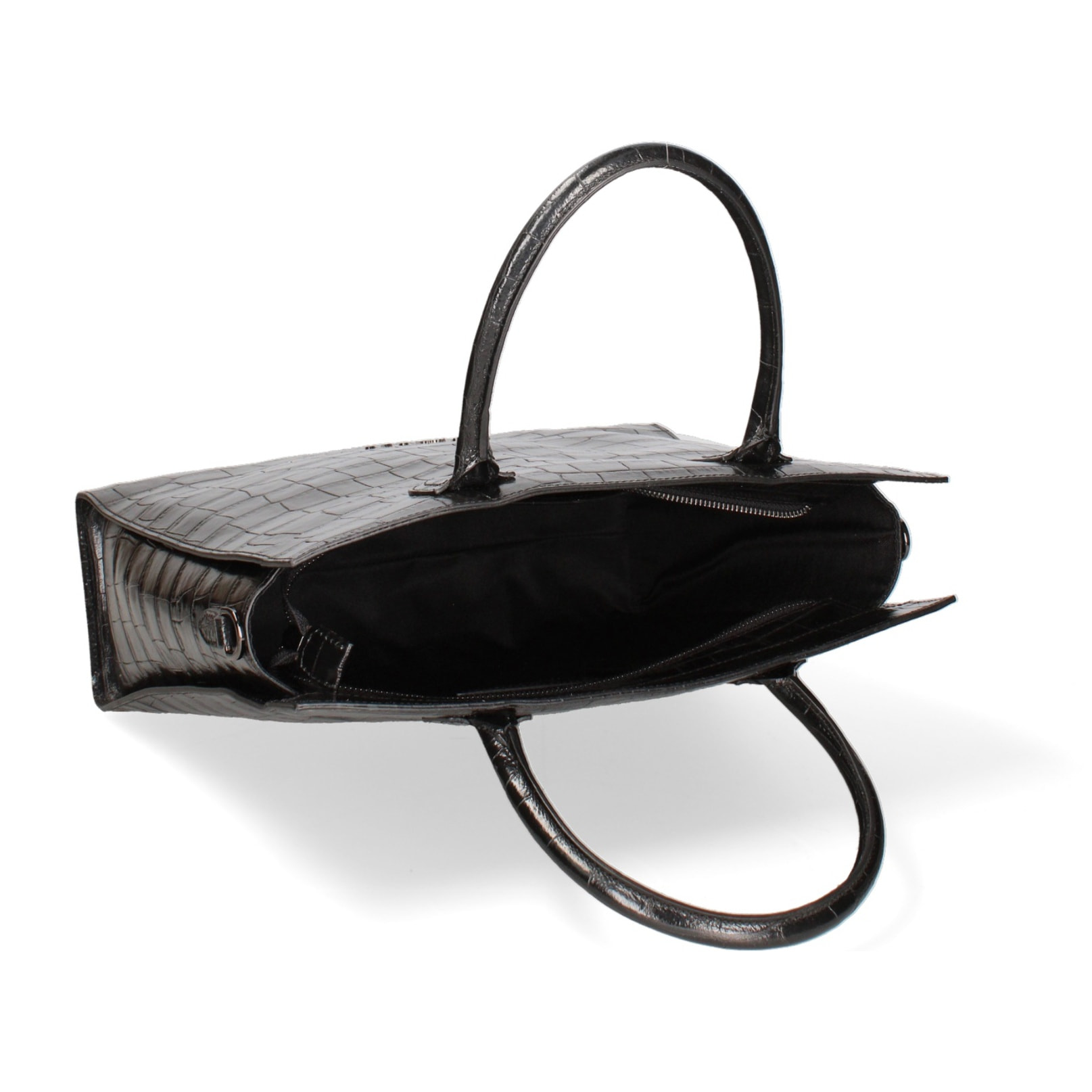 Borsa a mano da donna Made in Italy - Veridia Lux - Pelle effetto cocco - 34.0 x 32.0 x 11.5 cm