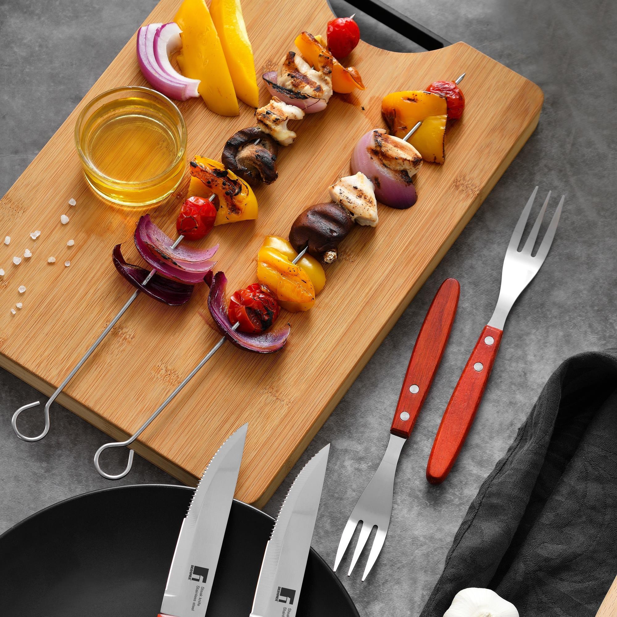 Juego de 4 brochetas para barbacoa h.36cm bergner