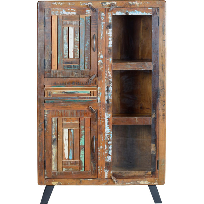 Vitrina de Madera Reciclada 90 Cm Estilo Vintage Industrial