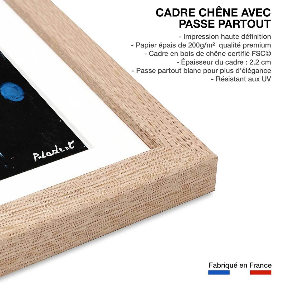Affiche  la nuit des étoiles Affiche sous cadre bois