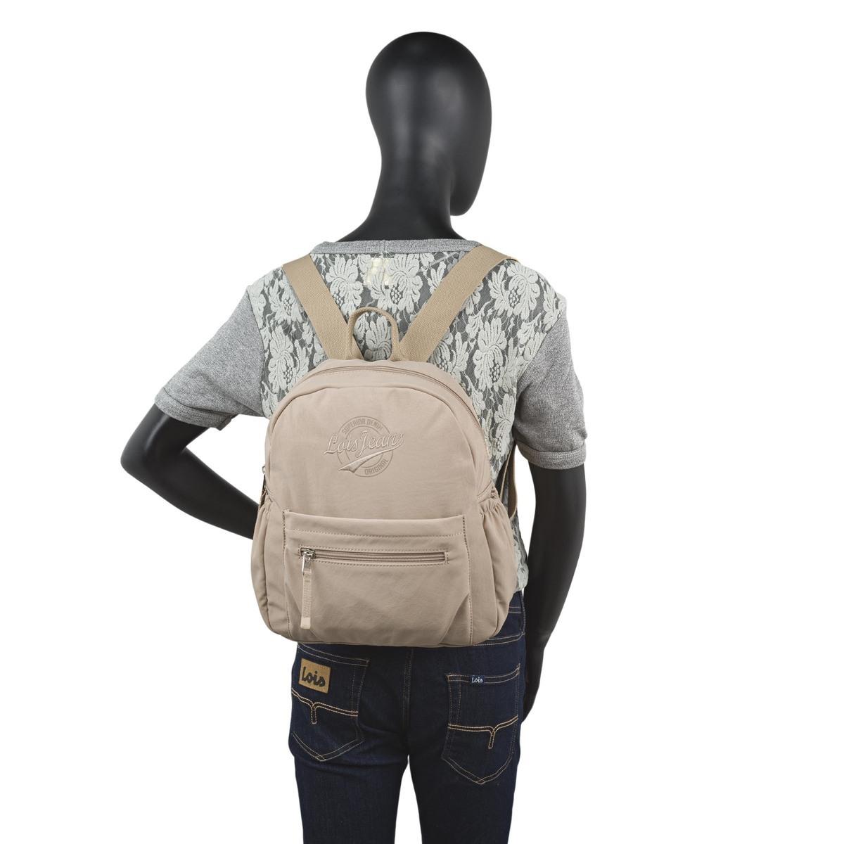 Bolso Mochila Mujer Lois Pyramid Beige