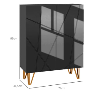 Mueble Zapatero Moderno Zapatero de Entrada Recibidor con Estantes Ajustables Cierre Suave para 15-20 Pares de Zapatos Zapatero Estrecho para Pasillo 72x31,5x95 cm Negro