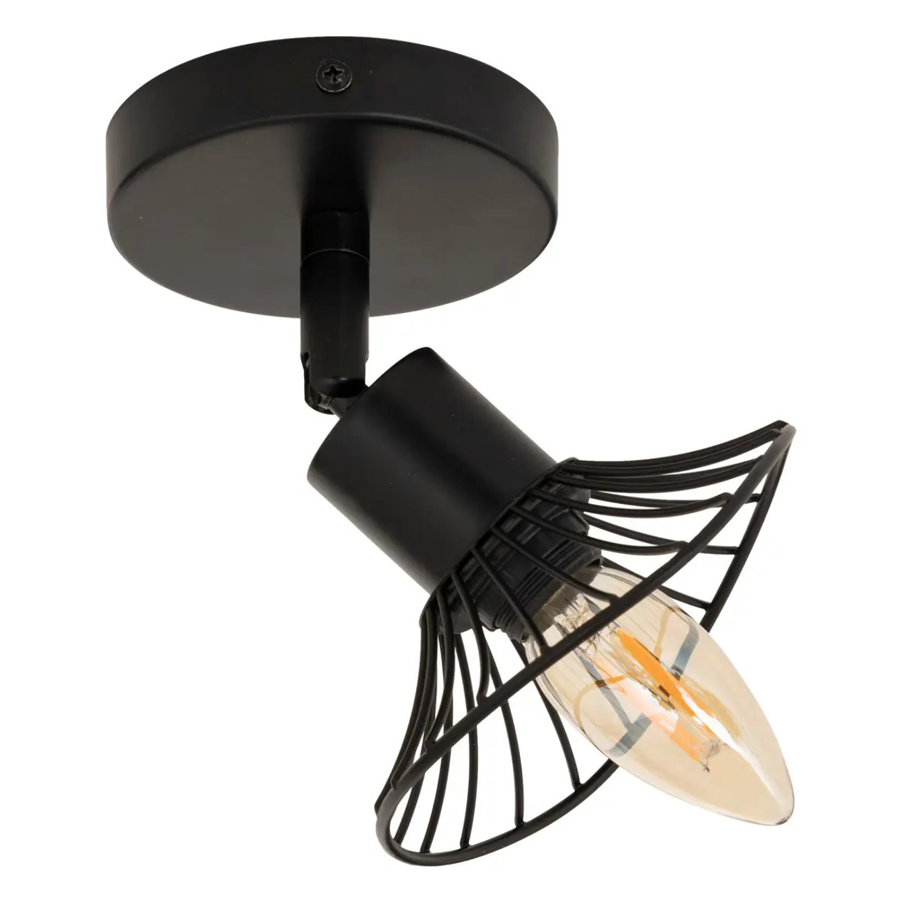 Applique murale/plafonnier Adelia noir 10x10cm