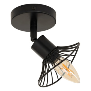 Applique murale/plafonnier Adelia noir 10x10cm