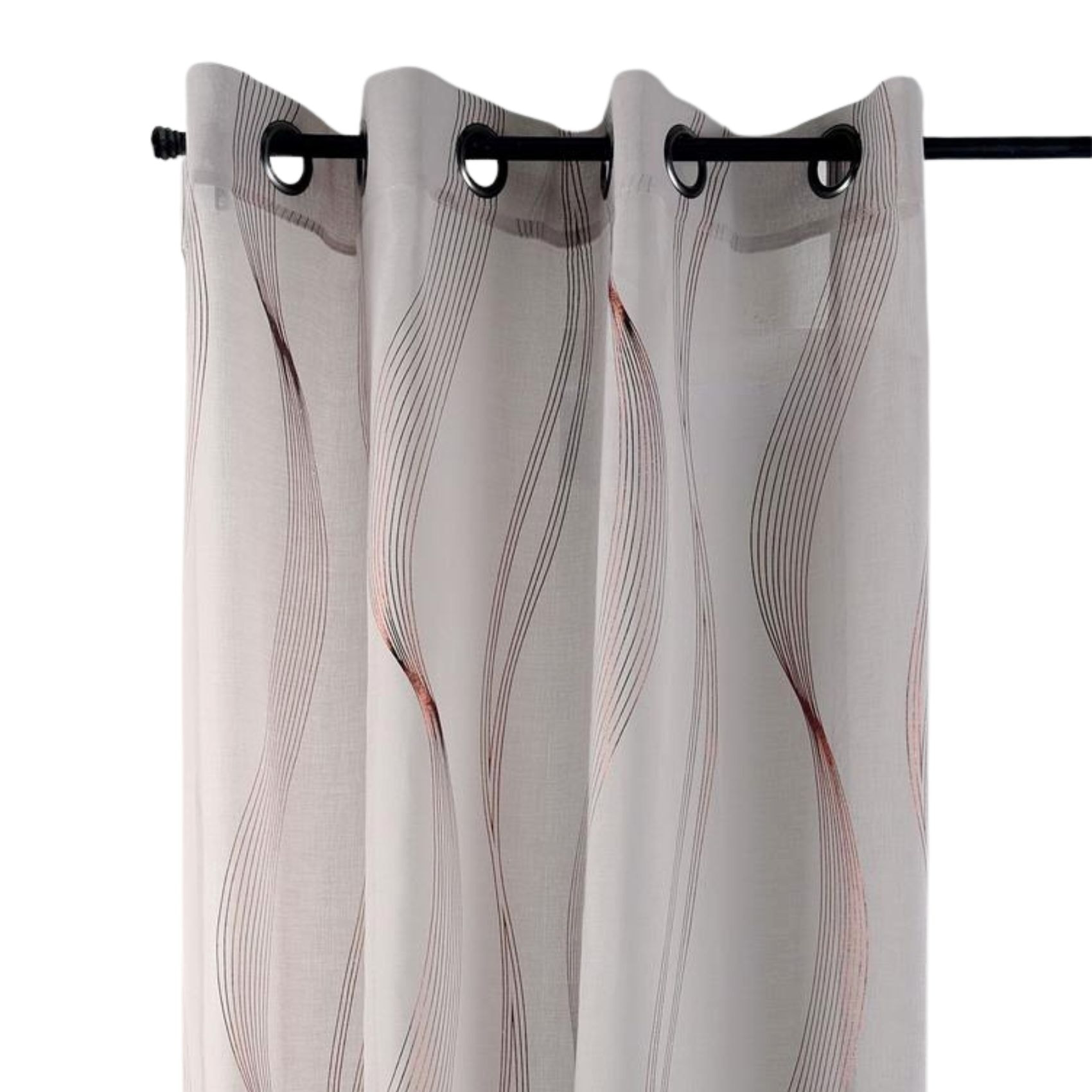 Voilage rayures ondulées métalisées - Beige