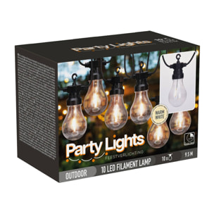 Guirnalda de 10 luces led blanca cálida con temporizador 450cm