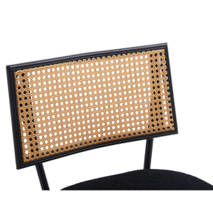 Luciano - lot de 2 chaises - en tissu bouclette - Noir