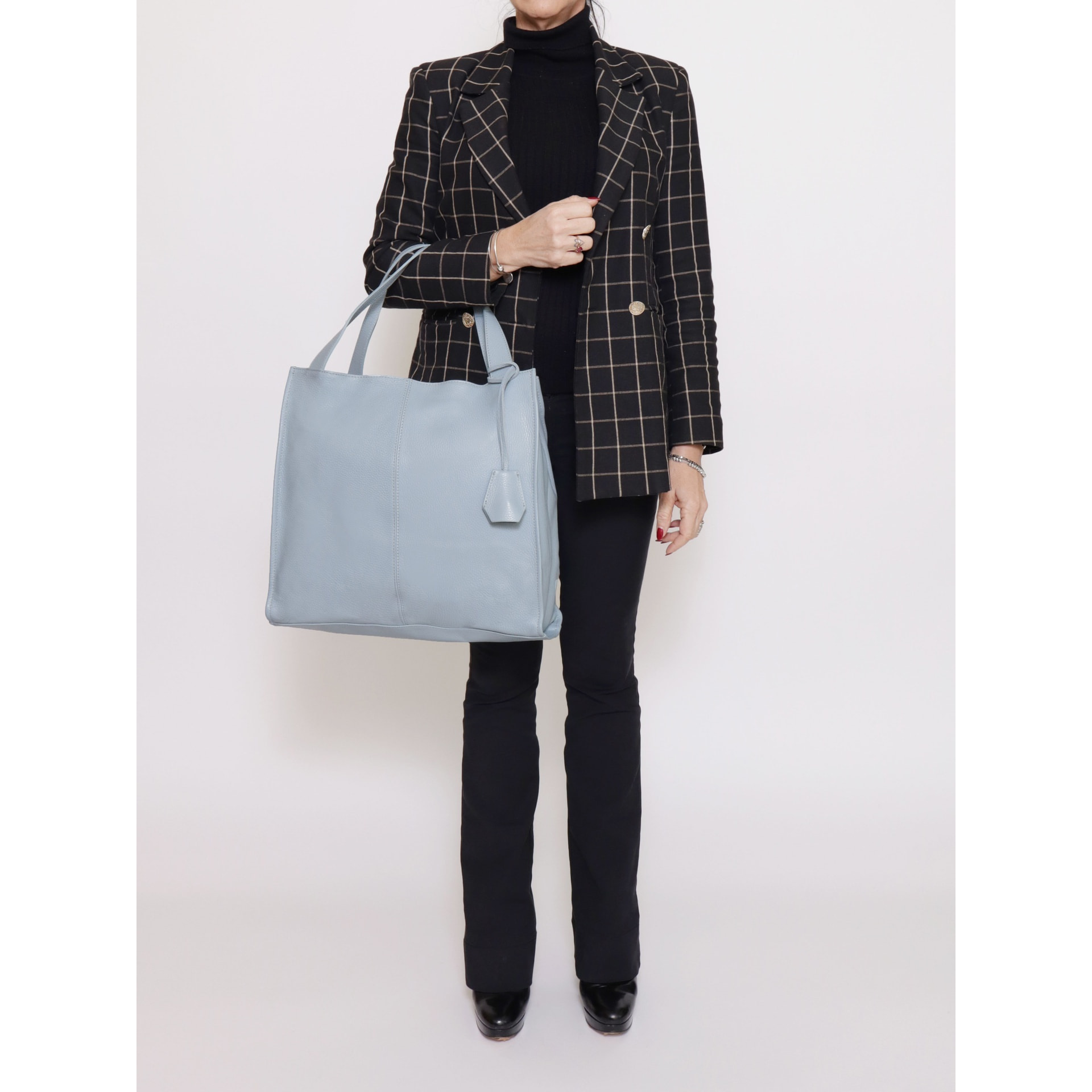 Borsa a spalla da donna - Modello Aelia - Vera pelle - 40.0 x 36.0 x 12.0 cm