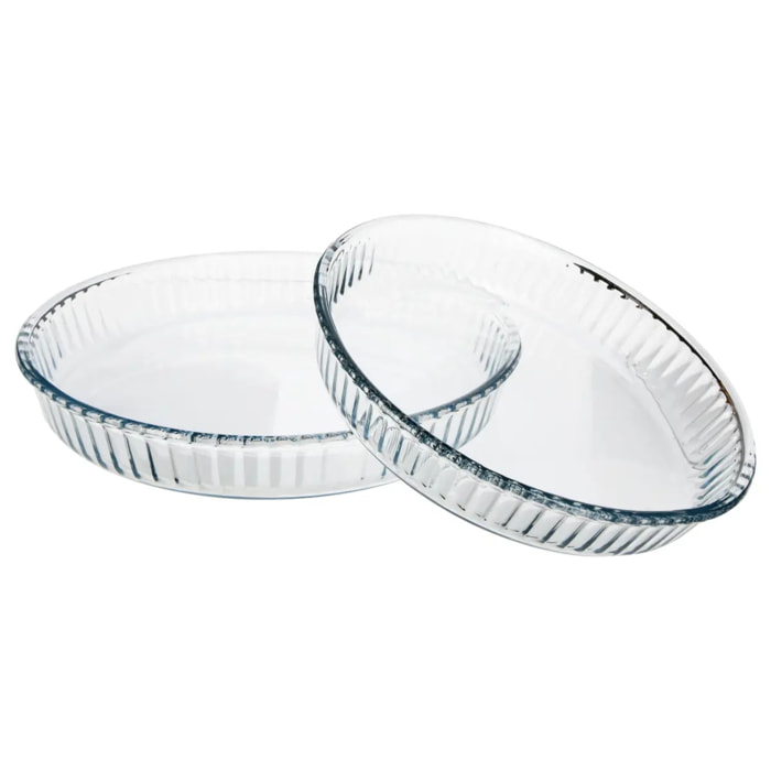 Lot de 2 Plats Ronds en Verre
