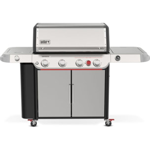 Barbecue gaz WEBER Genesis SP-435 4 brûleurs réchaud latéral thermomètre digital sur chariot, 86x48 cm