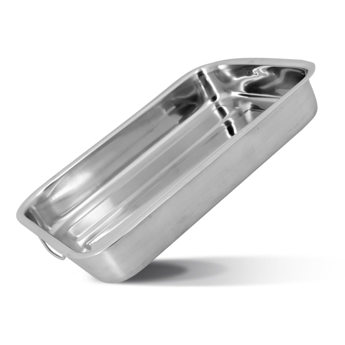 Plat à four rectangulaire en inox avec poignées 40x28cm HARRY