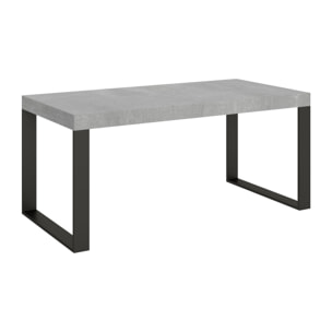 Tavolo allungabile 90x200/304 cm Tecno cemento telaio Antracite