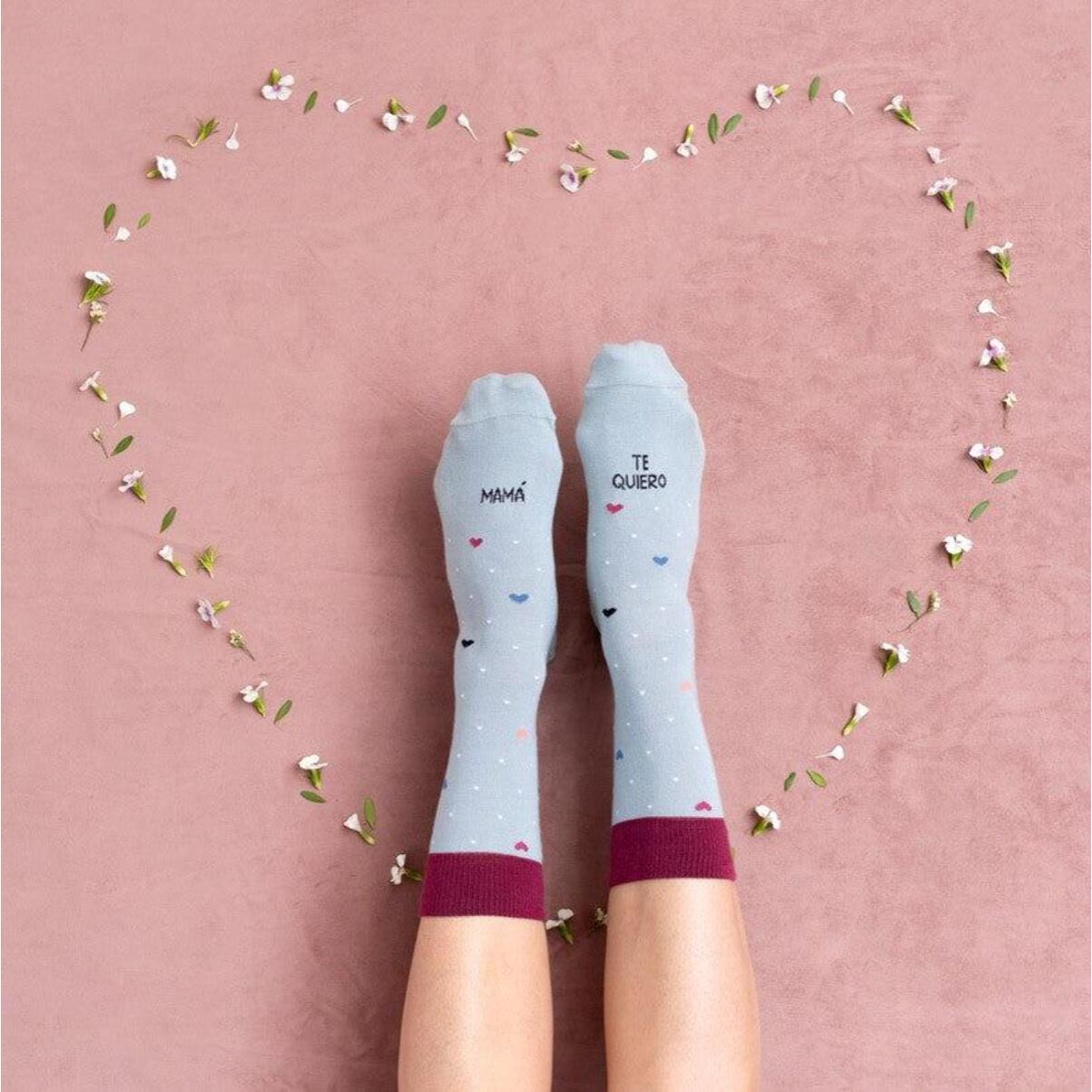 Calcetines "Mamá, te quiero" Corazones