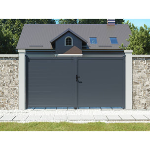 Portail aluminium "Marc" - 349.5 x 180.9 cm - Gris