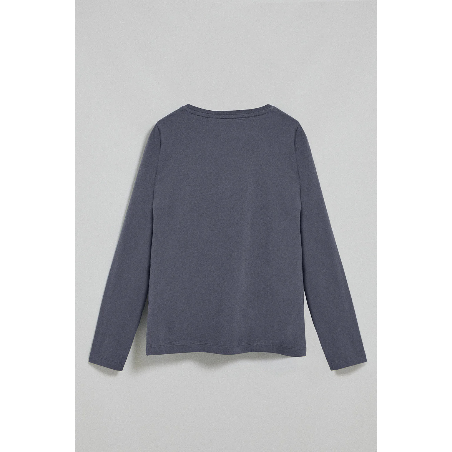 Maglietta basic a maniche lunghe blu denim con logo Rigby Go
