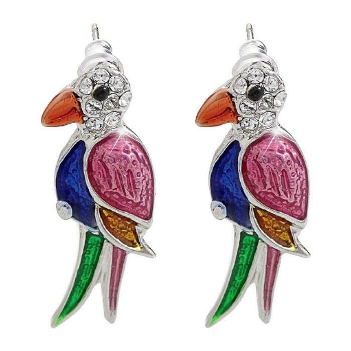 Pendientes Parrots adornado con cristales de Swarovski