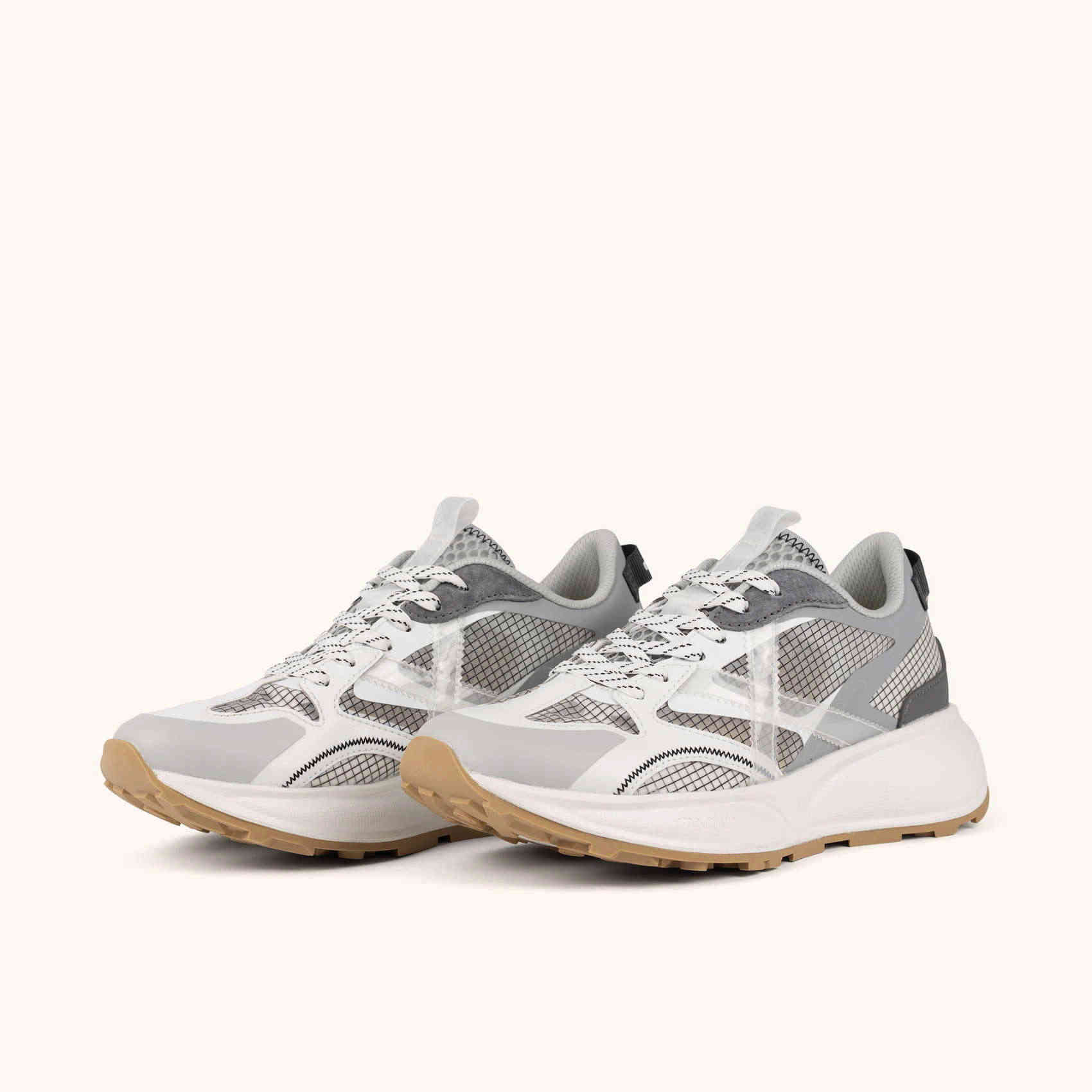 Sneakers de diseño deportivo y alma urbana Blanco y Gris MUNICH TRAINNER 05