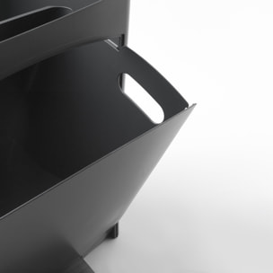 Cubo de basura 70L, VERTICAL, 2 compartimentos, papelera residuos, 76 cm, fácil gestión