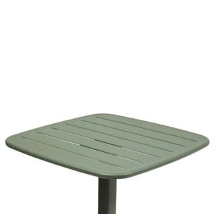Table haute de jardin 2 places Alegoria 70x70cm vert laurier