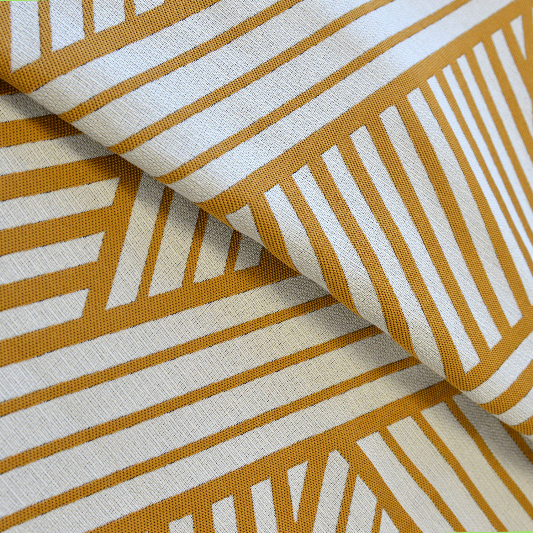 Tissu jacquard  -  - Effet graphique - Jaune Ocre
