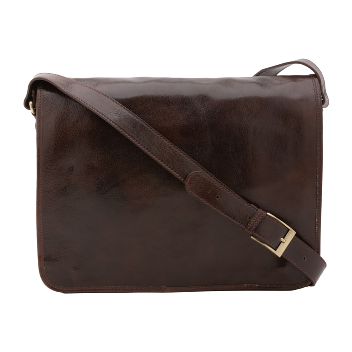 Borsa a tracolla  da uomo In Vera pelle Made in Italy 30x38x12 cm