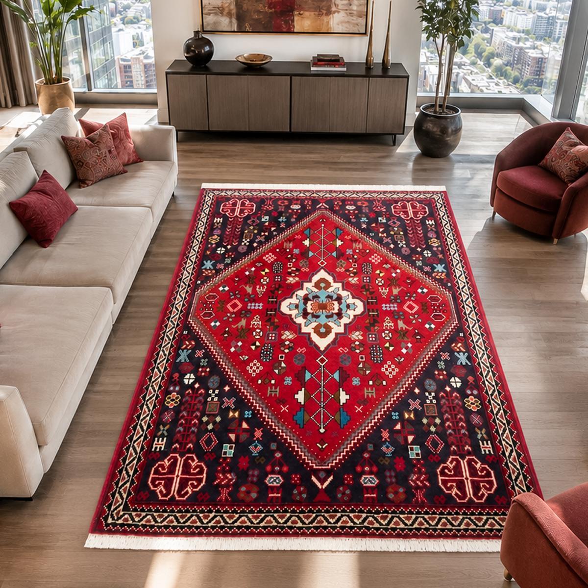 Tapis d'orient, motif oriental authentique, noué main, ABAVON