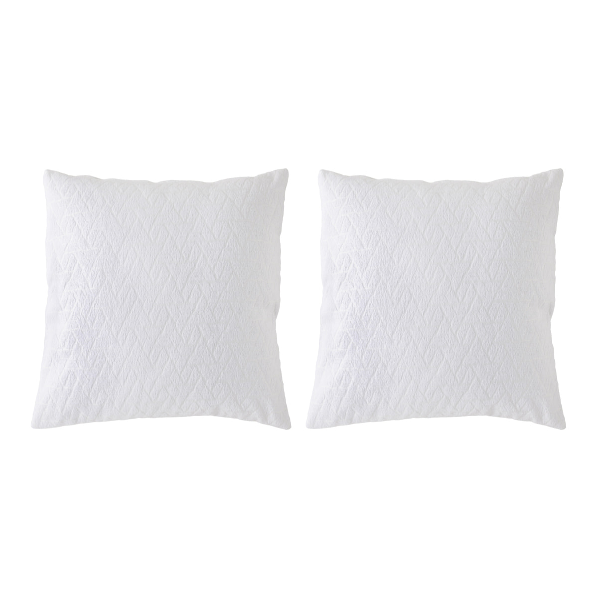 Lot de 2 housses de coussin jacquard BRENTA-C 50x50 cm blanc