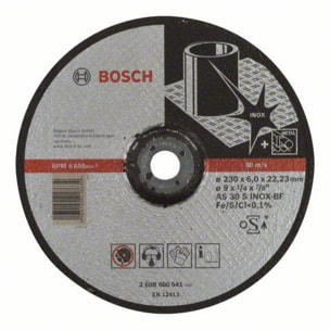 Meule EXPERT à ébarber BOSCH à moyeu déporté Spécial Inox 230X6.0 MM - 2608600541