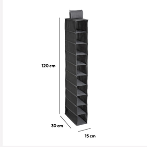Rangement chaussures 10 cases Gris