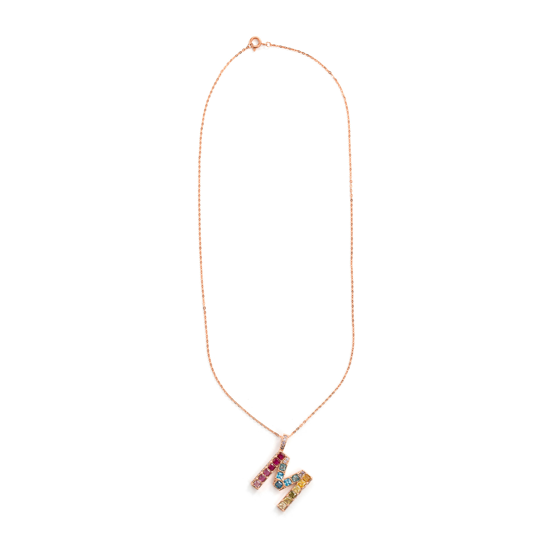 Collar M acabado oro rosa 18k
