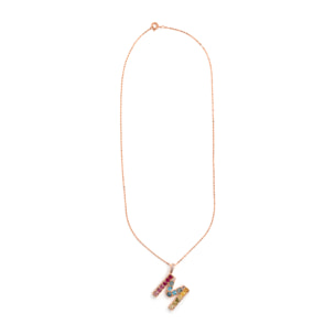 Collar M acabado oro rosa 18k