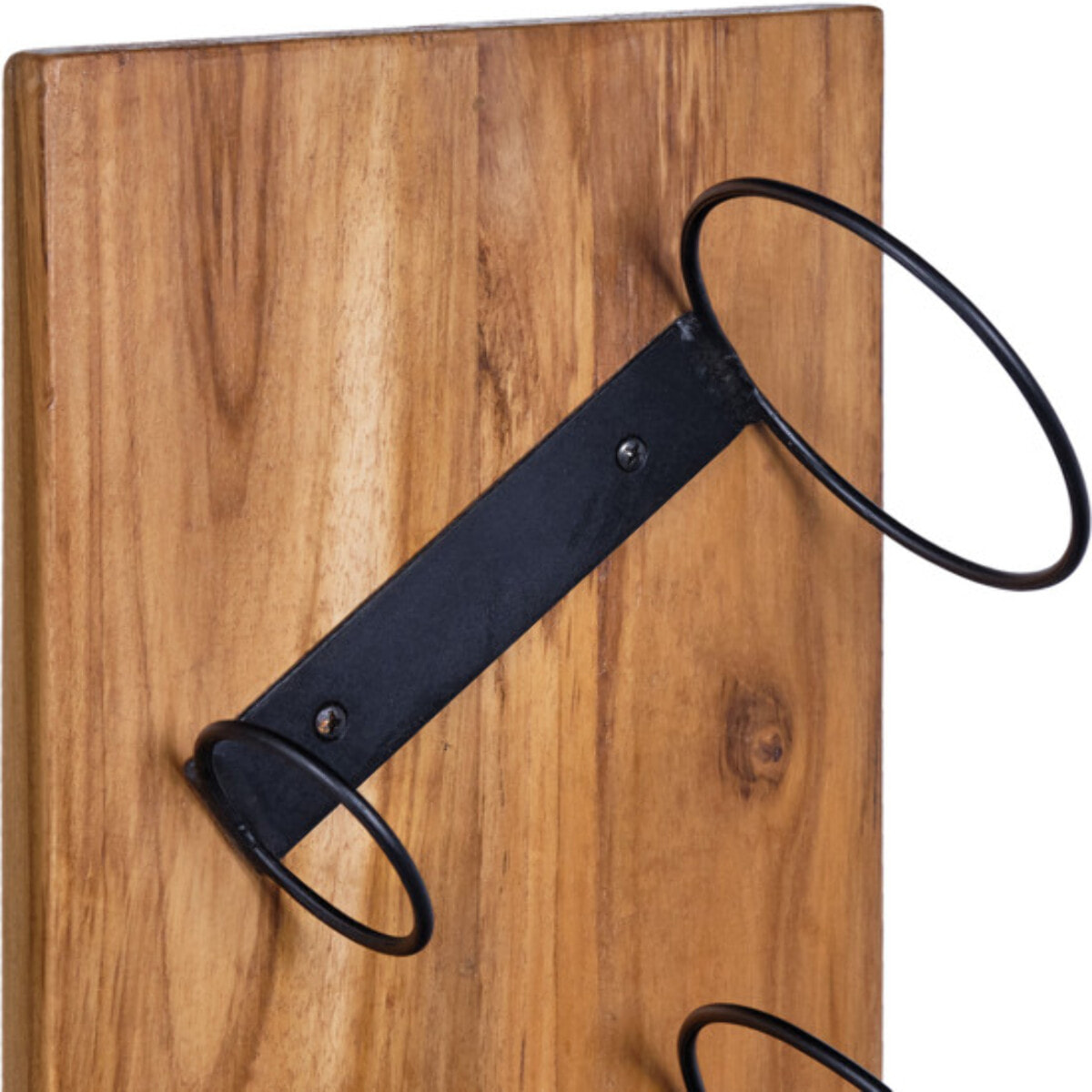 Range bouteilles 4 cases H106 cm en bois de teck et métal noir - SHOKO