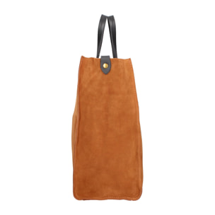 Borsa a mano da donna Made in Italy - Modello Novara Lux - Pelle Scamosciata - 34.5 x 32.0 x 17.0 cm