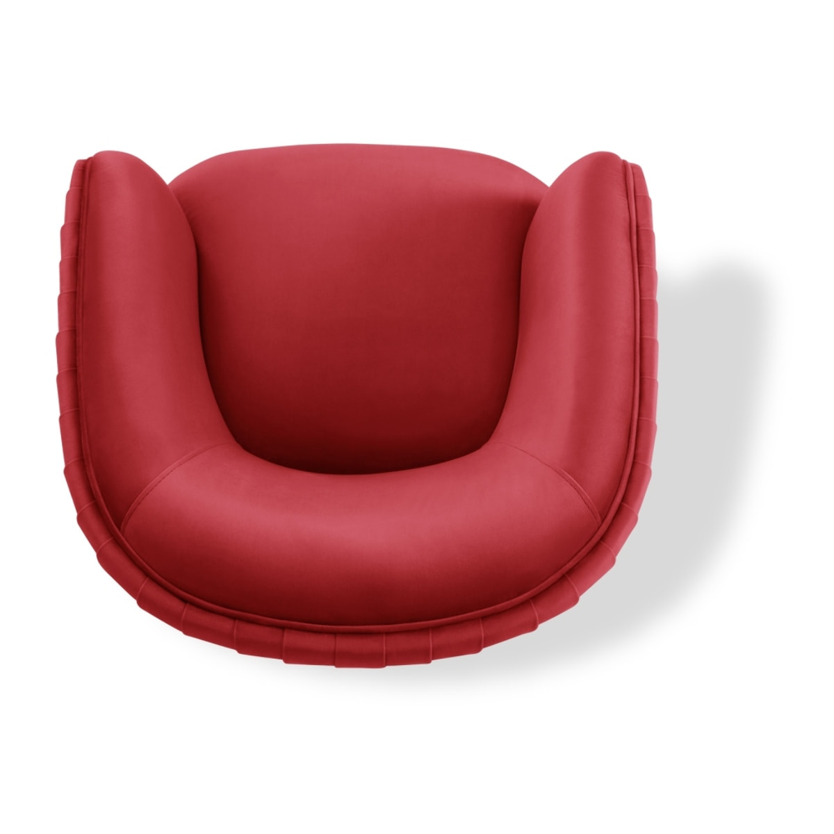 Fauteuil "Cyrille" en velours rouge