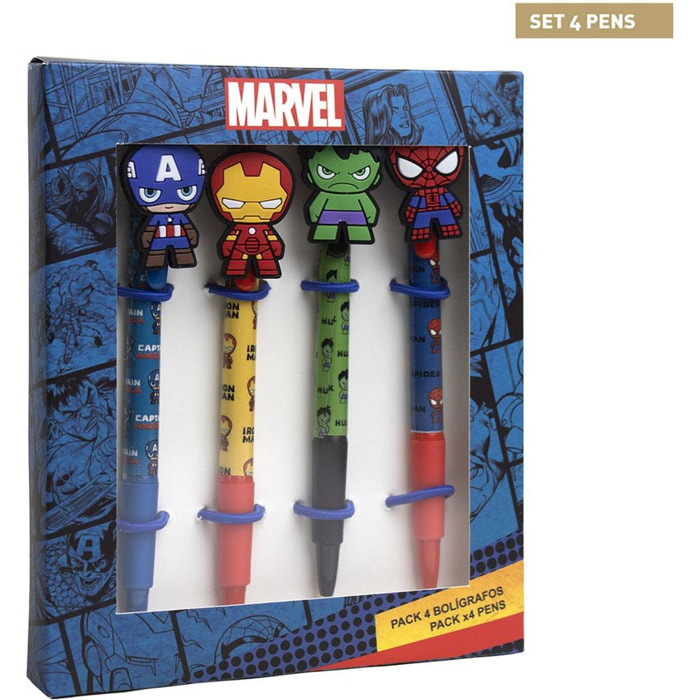 Bolígrafo Pack X4 Marvel Multicolor