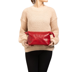 Pochette  unisex In Vera pelle Made in Italy 18x23x12 cm