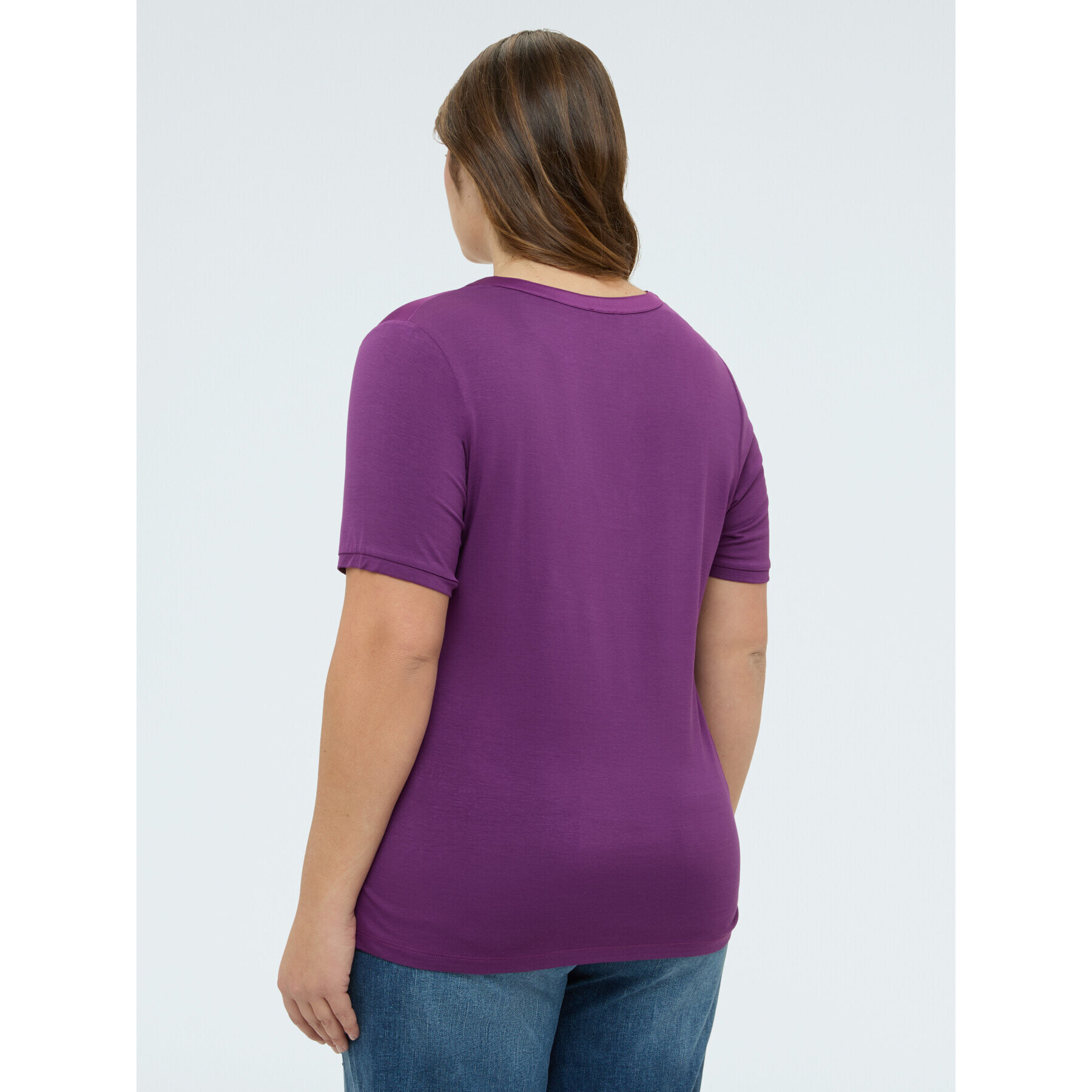 Fiorella Rubino - Camiseta bimaterial en mezcla de viscosa - Violeta