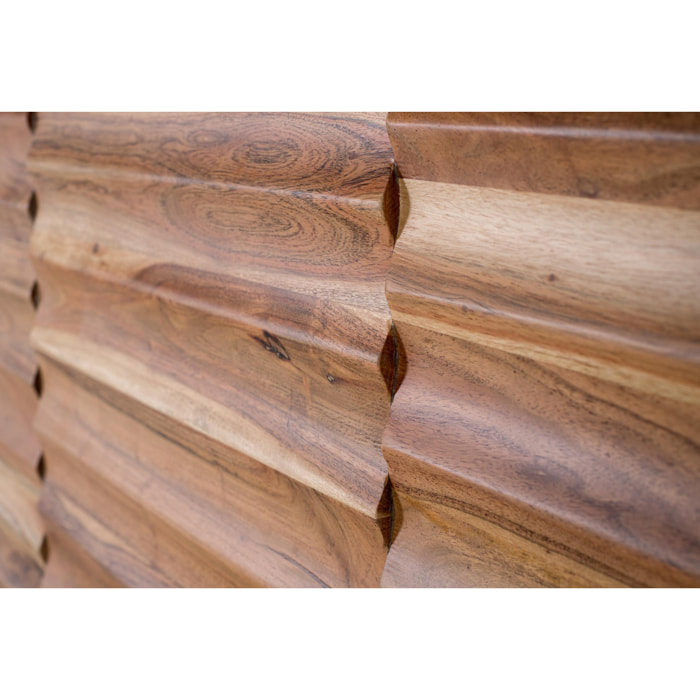 Tête de lit en bois d'acacia massif 160 cm style rustique moderne