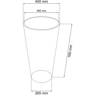 Maceta TUBO efecto rattán de 64 litros con inserto, mocca