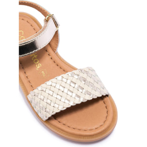 Sandalias De Niña en Beige Y Oro