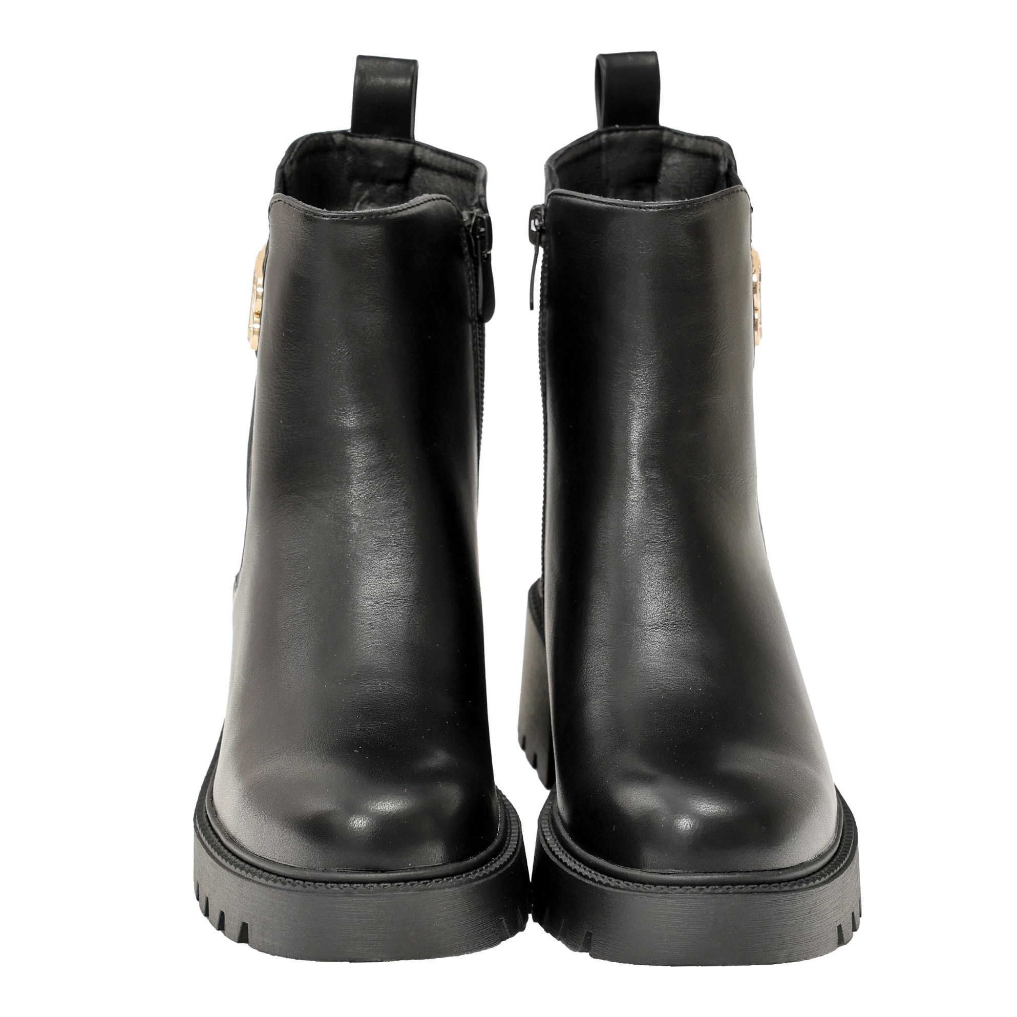 Stivaletti in simil pelle con elastico e lampo