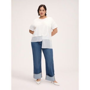 Fiorella Rubino - T-shirt con inserto asimmetrico - Bianco