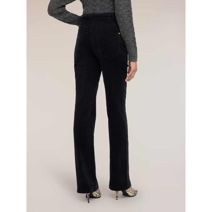 Motivi - Pantaloni flare in velluto a coste - Nero