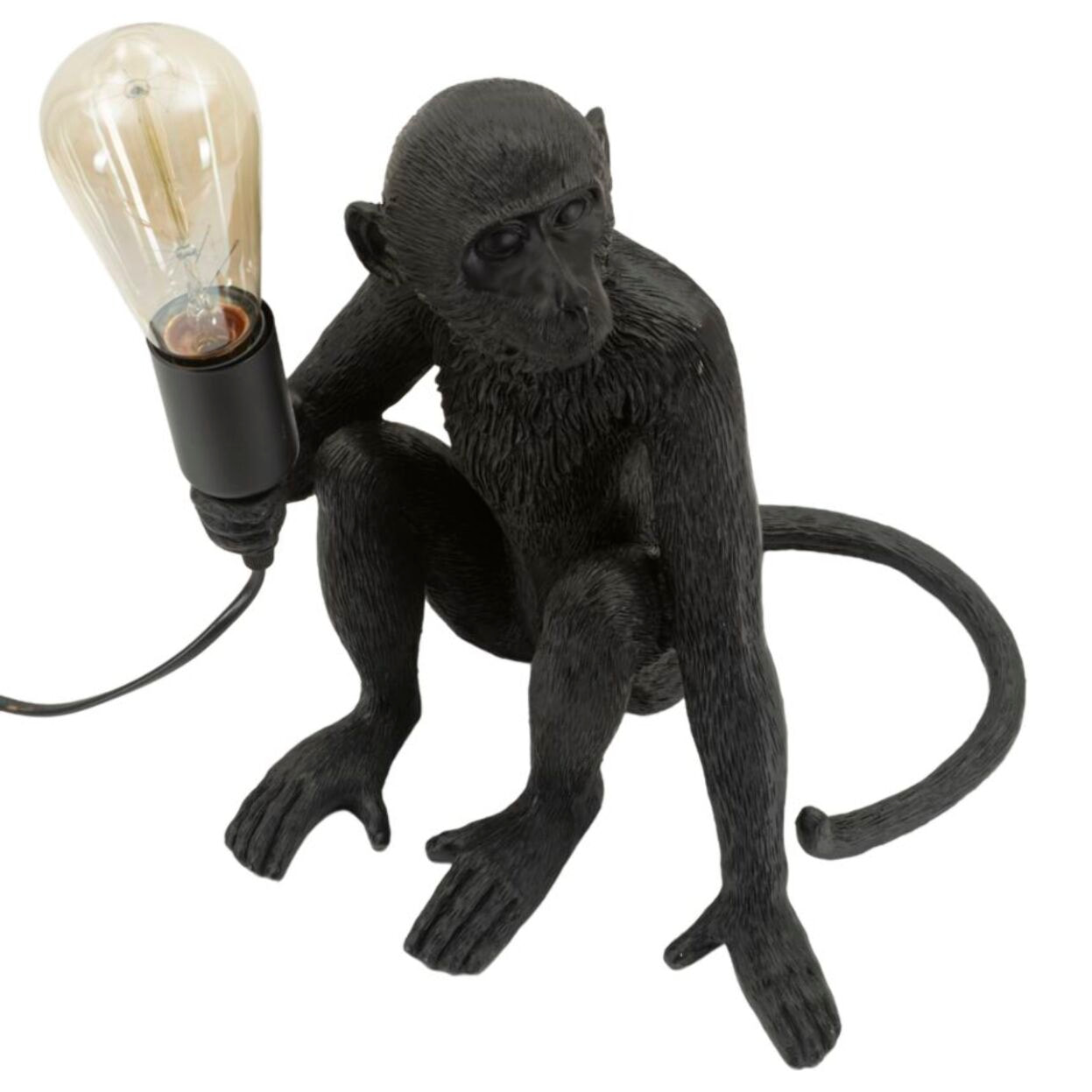 LAMPADA DA TAVOLO MONKEY SEDUTA NERO CM 33X33X32